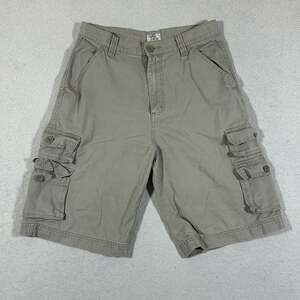 Seven Souls Cargo Shorts Size 18 Khaki Tan Cotton Utility Y2K